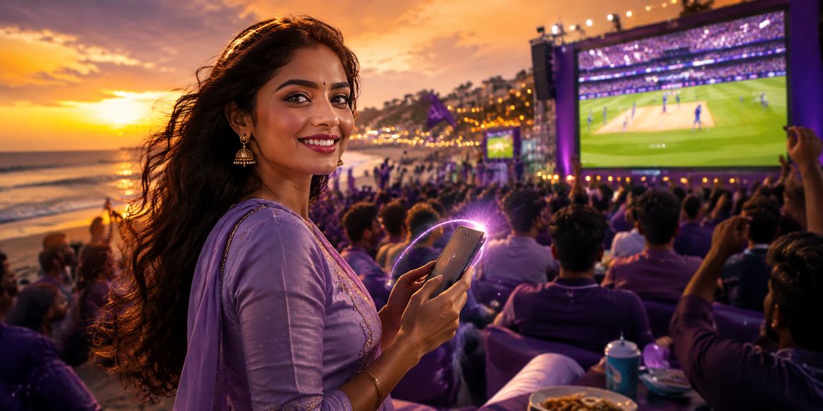Crowd of cricket fans cheering during an IPL match in India